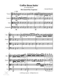 The Coffee Bean Suite for String Quartet: Movement One: Espresso (Full Score) by Dominick Murphy