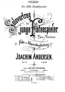 Solovortrag für junge Flötenspieler, Op.47: Solovortrag für junge Flötenspieler by Joachim Andersen