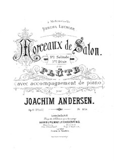 Two Pieces for Flute and Piano, Op.6: Two Pieces for Flute and Piano by Joachim Andersen