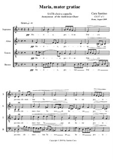 Maria, Mater Gratiae. SATB a cappella, CS157 No.1: Maria, Mater Gratiae. SATB a cappella by Santino Cara