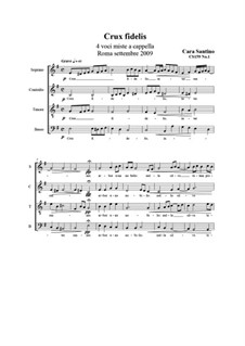 Crux fidelis. SATB a cappella, CS159 No.1: Crux fidelis. SATB a cappella by Santino Cara