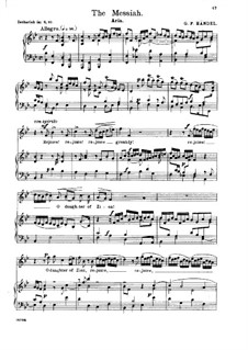 No.18 Rejoice Greatly, O Daughter of Zion: Partitura Piano-vocal by Georg Friedrich Händel