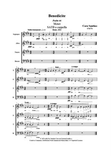 Benedicite (Psalm 66). SATB a cappella, CS174: Benedicite (Psalm 66). SATB a cappella by Santino Cara