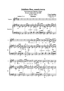 Jubilate Deo, omnis terra (Psalm 100:2). Soprano and piano, CS188-148 No.1B: Jubilate Deo, omnis terra (Psalm 100:2). Soprano and piano by Santino Cara