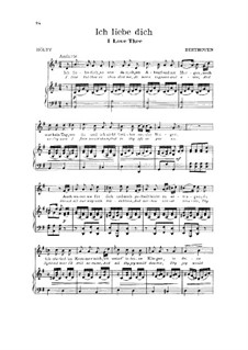 Ich liebe dich (I Love Thee), WoO 123: Para vocais e piano by Ludwig van Beethoven