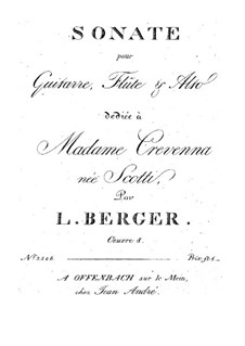 Sonata for Guitar, Flute and Viola, Op.8: Sonata for Guitar, Flute and Viola by Ludwig Berger