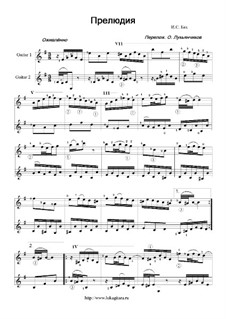 Prelude No.6 in E Minor, BWV 938: para duas guitarras by Johann Sebastian Bach