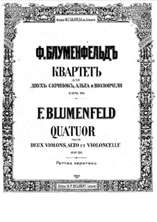 String Quartet, Op.26: Quarteto de cordas by Felix Blumenfeld