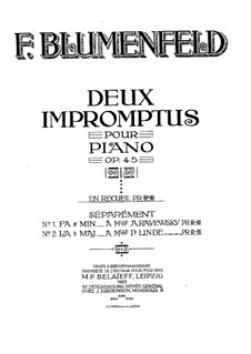 Two Impromptus, Op.45: set completo by Felix Blumenfeld