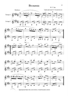 No.22 Musette in D Major, BWV Anh.126: para duas guitarras by Johann Sebastian Bach