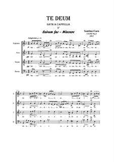 Te Deum, CS192: No.3 Salvum fac-Miserere. SATB a cappella by Santino Cara