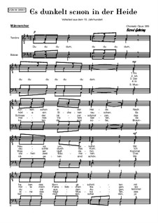 Es dunkelt schon in der Heide: para coral masculino, Op.389 by folklore