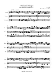 Little Prelude in F Major, BWV 928: para trio de cordas by Johann Sebastian Bach