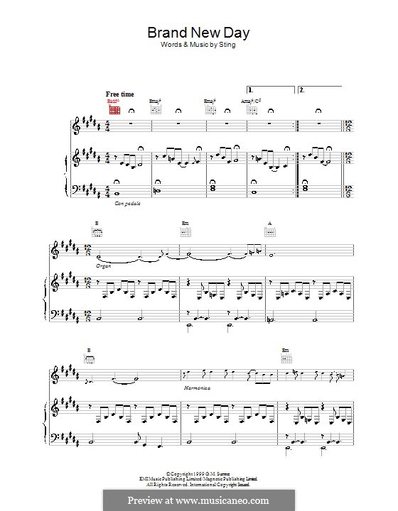 Brand New Day por Sting Partituras on músicaNeo