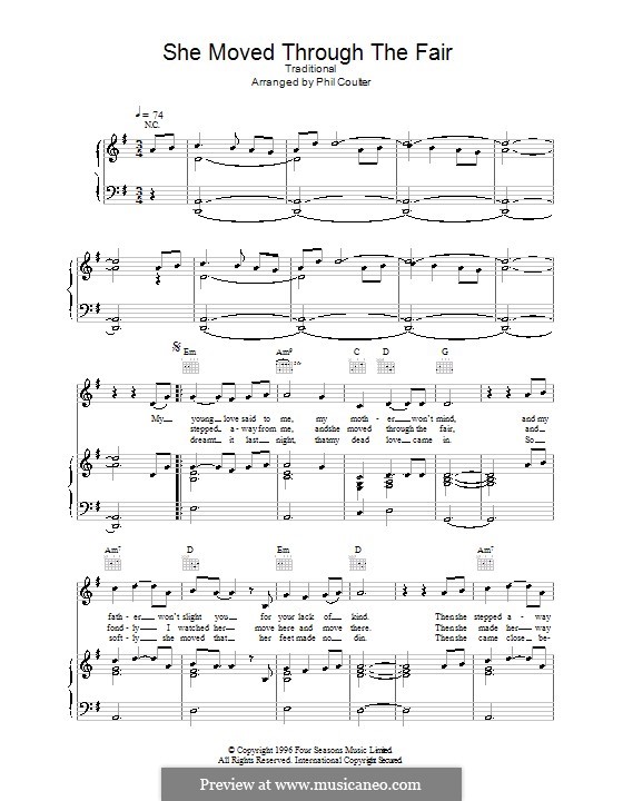 She Moved Through the Fair: Para vocais e piano (ou Guitarra) by folklore