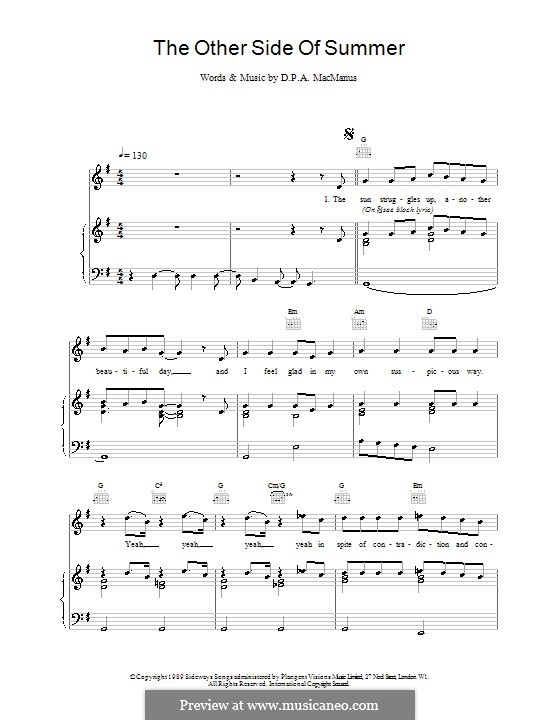The Other Side of Summer: Para vocais e piano (ou Guitarra) by Elvis Costello
