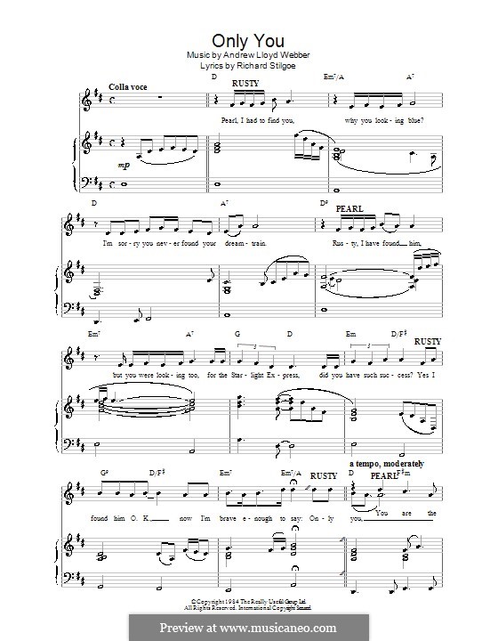 Only You (Fragment): Para vocais e piano (ou Guitarra) by Andrew Lloyd Webber