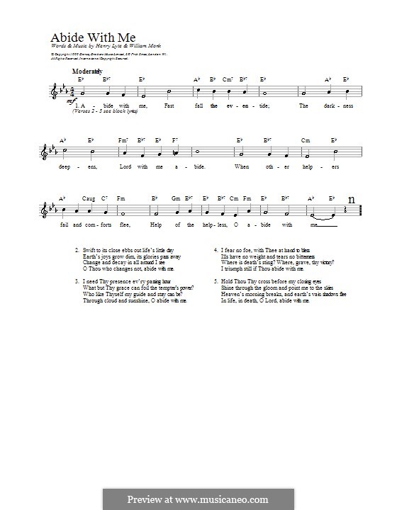 Abide with Me: melodía,letras e acordes by William Henry Monk