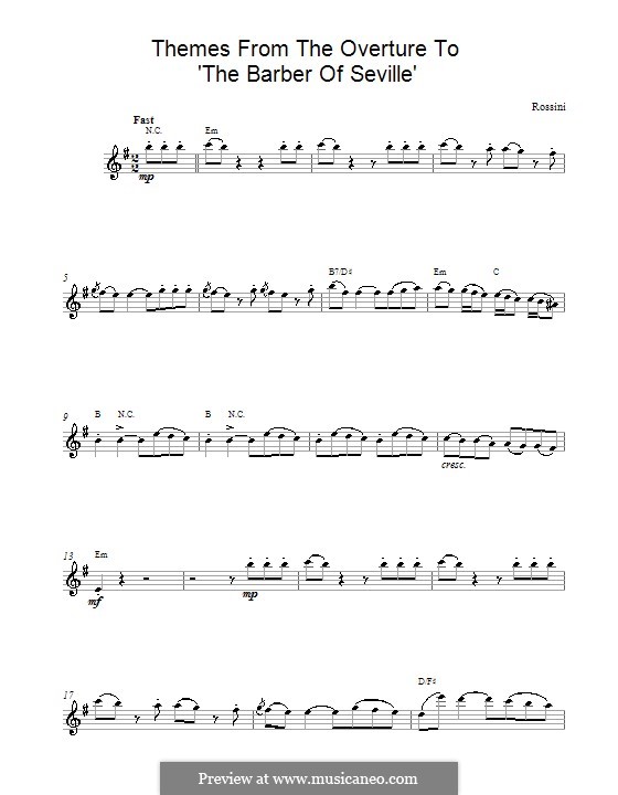 Overture: Theme, melody line by Gioacchino Rossini