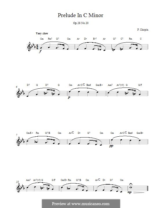 No.20 in C Minor: melodia by Frédéric Chopin
