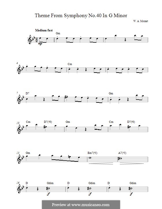 Movement I: melodia by Wolfgang Amadeus Mozart