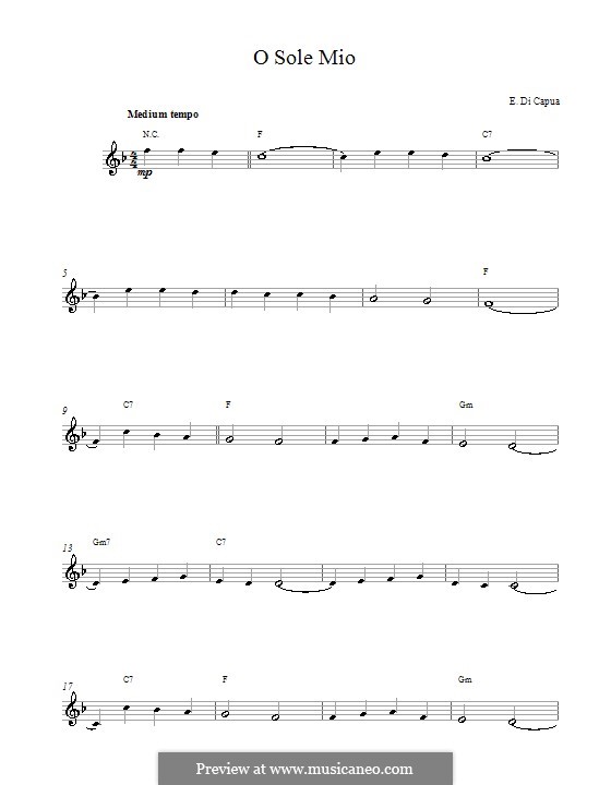 O Sole Mio: melodia by Eduardo di Capua