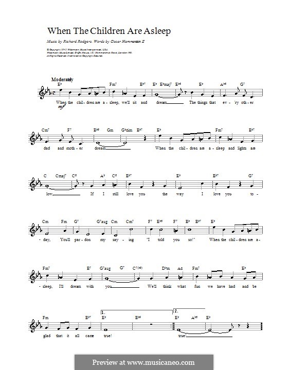 When the Children are Asleep (from Carousel): melodía,letras e acordes by Richard Rodgers