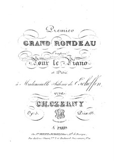 Grand Rondeau, Op.5 No.1: Grand Rondeau by Carl Czerny