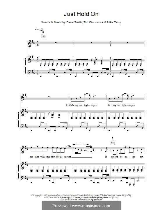 Just Hold on: Para vocais e piano (ou Guitarra) by  