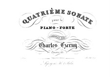 Sonata for Piano No.4 in G Major, Op.65: Sonata for Piano No.4 in G Major by Carl Czerny