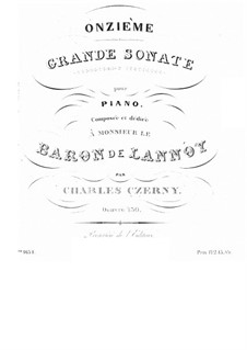 Sonata for Piano No.11 in D Flat Major, Op.730: Sonata for Piano No.11 in D Flat Major by Carl Czerny