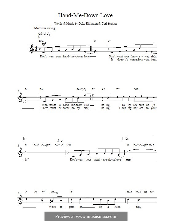 Hand Me Down: melodía,letras e acordes by Duke Ellington