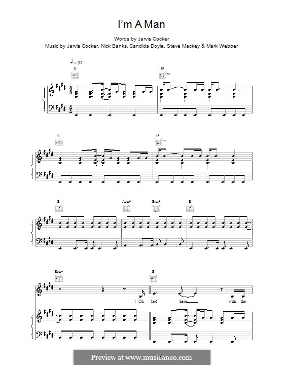 I'm a Man (Pulp): Para vocais e piano (ou Guitarra) by Jarvis Cocker