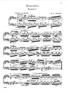 Geneviève: Para Piano by William Sterndale Bennett