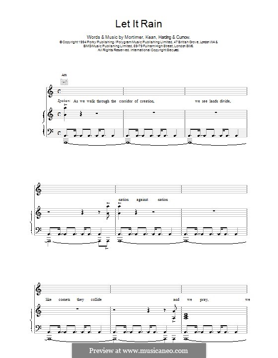 Let It Rain: Para vocais e piano (ou Guitarra) by East 17