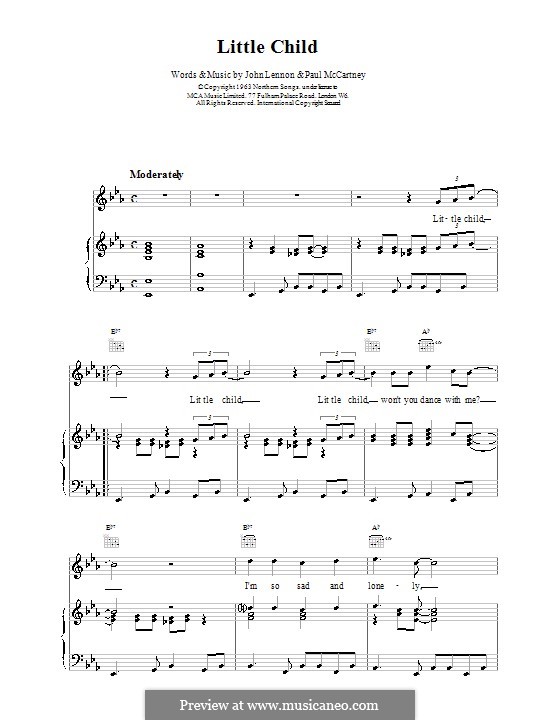 Little Child (The Beatles): Para vocais e piano (ou Guitarra) by John Lennon, Paul McCartney
