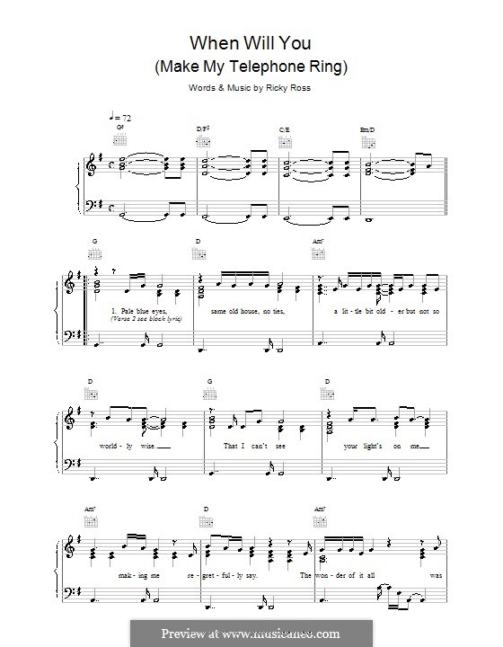 When Will You (Make My Telephone Ring): Para vocais e piano (ou Guitarra) by Deacon Blue
