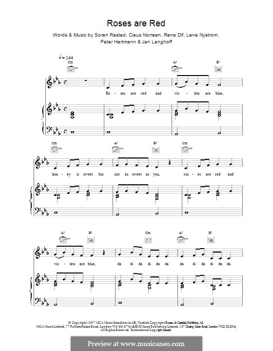 Roses are Red (Aqua) por C. Norreen, L. Nystrom, S. Rasted em músicaNeo