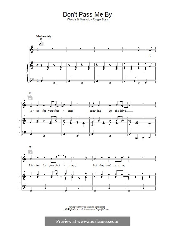 Don't Pass Me By (The Beatles): Para vocais e piano (ou Guitarra) by Ringo Starr