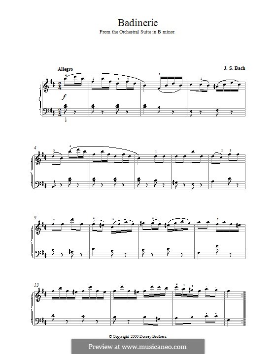 Badinerie: Para Piano by Johann Sebastian Bach