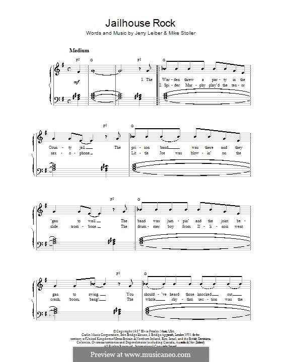 Jailhouse Rock (Elvis Presley): Facil para o piano by Jerry Leiber, Mike Stoller