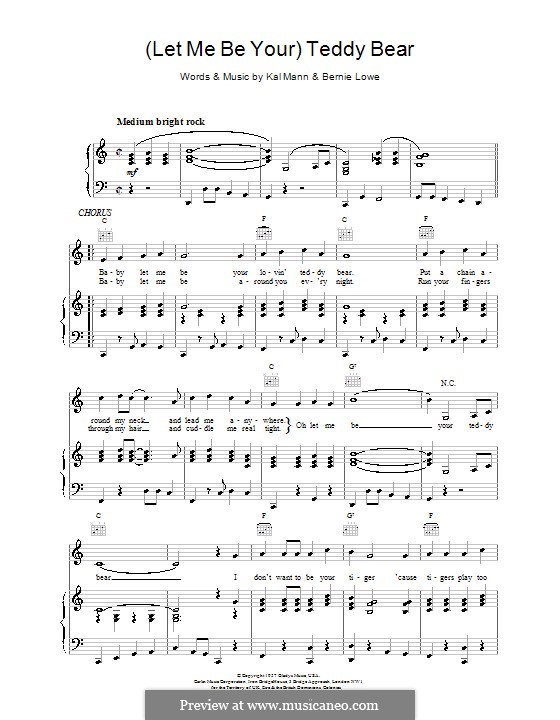 (Let Me Be Your) Teddy Bear (Elvis Presley): Para vocais e piano (ou Guitarra) by Bernie Lowe, Kal Mann