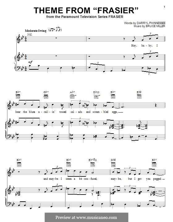 Tossed Salad and Scrambled Eggs (theme from Frasier): Para vocais e piano (ou Guitarra) by Bruce Miller