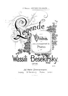 Legende, Op.20: Legende by Vasily Bezekirsky