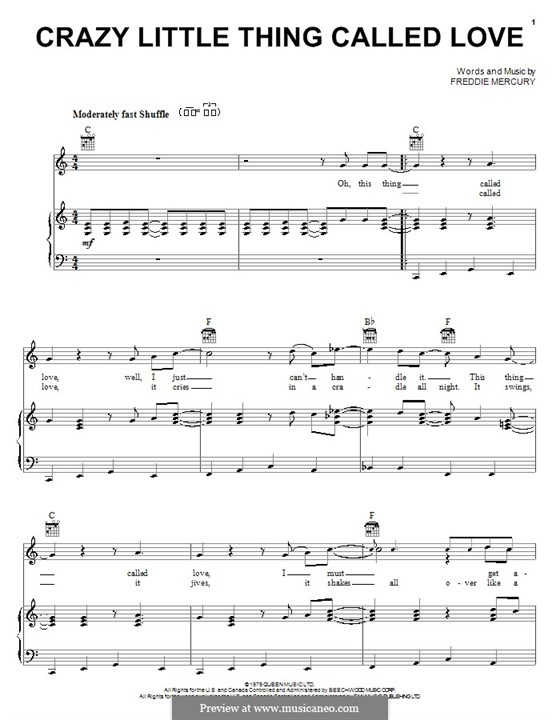 Vocal version: Para vocais e piano (ou Guitarra) by Freddie Mercury