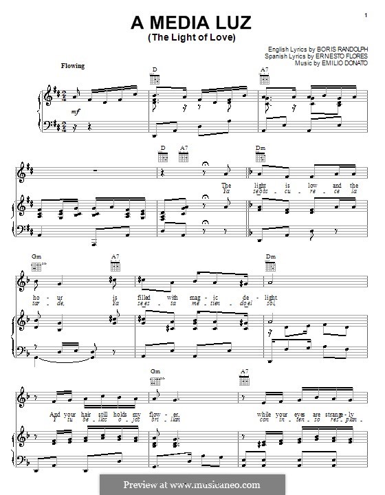 A Media Luz (The Light of Love): Para vocais e piano (ou Guitarra) by Emilio Donato, Ernesto Flores