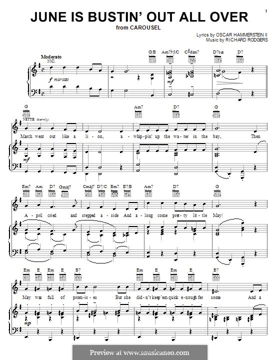 June is Bustin' Out All Over (from Carousel): para vocais,piano ou guitarra by Richard Rodgers