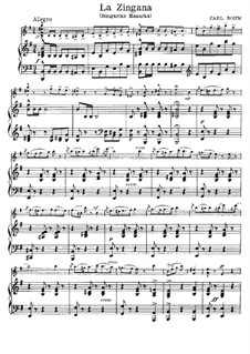 La zingana, Op.102: para violino by Carl Böhm