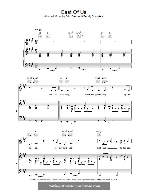 East of Us: Para vocais e piano (ou Guitarra) by Eddi Reader