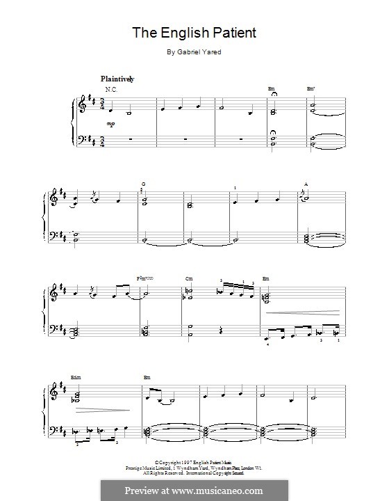 The English Patient: Facil para o piano by Gabriel Yared